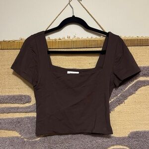 Babaton Contour Dark Brown Crop Top